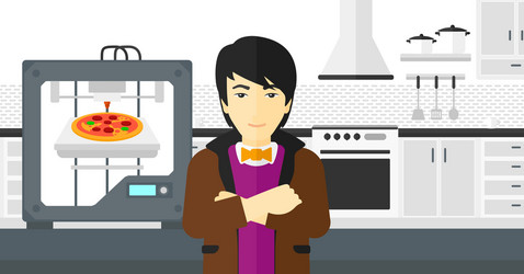 man with three d printer vector image