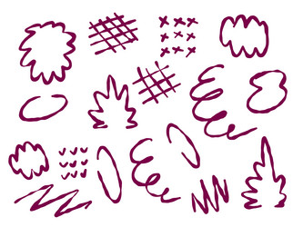 set of abstract lines hand drawn patterns vector image