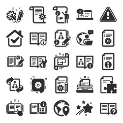 technical documentation icons set instruction vector