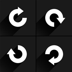 White arrow icon rotation repeat reload sign vector