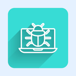 white line system bug on monitor icon isolated vector image