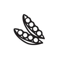 Peapod sketch icon vector