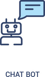 chat bot concept 2 colored icon simple line vector image