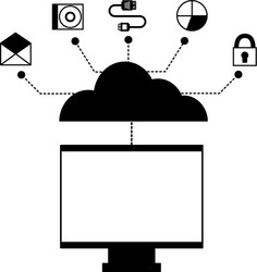 cloud computing monitor connection vector image
