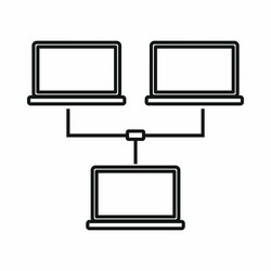 exchange of data between computers icon vector image