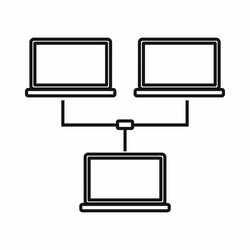 Exchange of data between computers icon vector