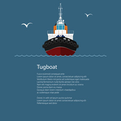 Front view of push boat and text vector