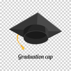 Graduation cap on white background Royalty Free Vector Image