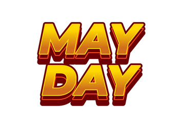 may day text effect in 3d style with good colors vector image