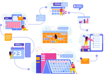 planning and scheduling flowchart vector image