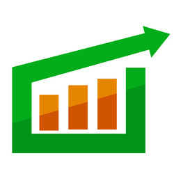 simple flat color rectangle arrow and bar sign vector image