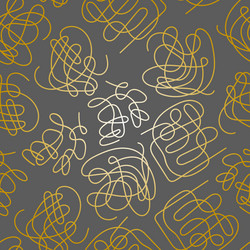 Abstract seamless pattern with golden scribbles vector