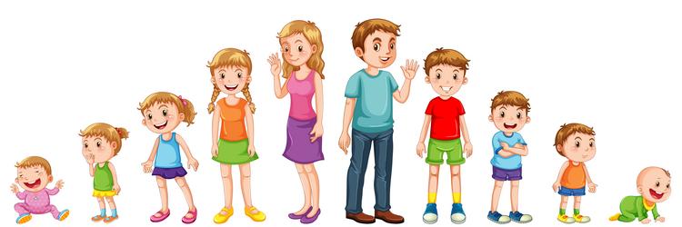 Cute Boy from Kid To Teenager. Stages of Growing Up Stock Vector -  Illustration of baby, cycle: 270221993