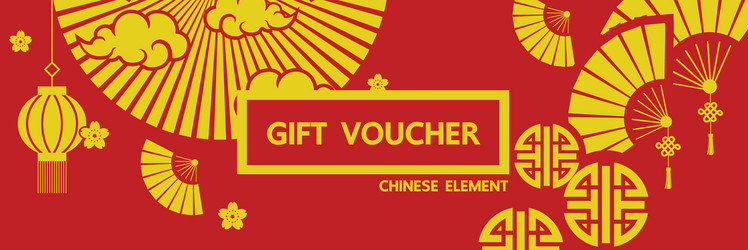 chinese gift voucher vector