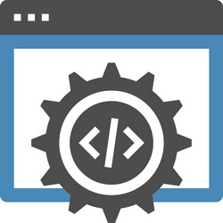 code optimization flat web icon concept vector image
