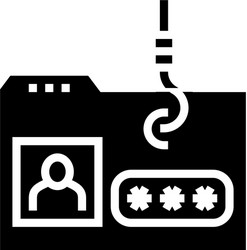 hacking user folder glyph icon vector image