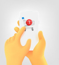 making purchases via mobile application 3d concept vector image
