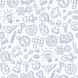 Puzzle & Riddle Seamless Pattern vector image