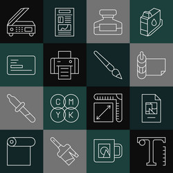 set line text file document roll of paper ink vector image