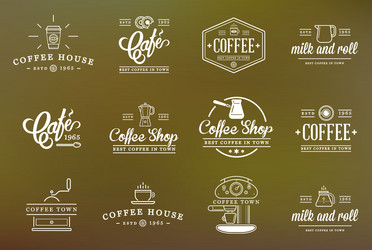 set of coffee elements and accessories can vector