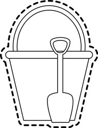 bucket with handle icon image vector image