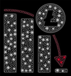 glowing mesh network litecoin falling acceleration vector image