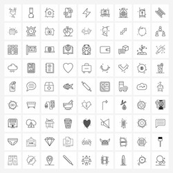 set 81 ui icons and symbols for messaging vector image