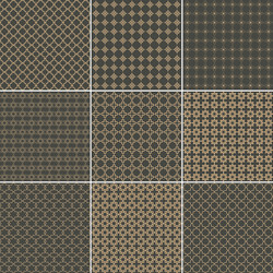 set of nine seamless pattern with various shapes vector image