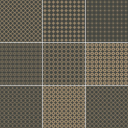 Set of nine seamless pattern with various shapes vector