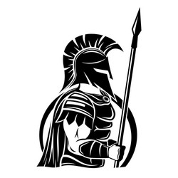 Spartan Warrior with Spear and Shield Vector Image