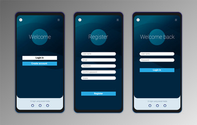 ui ux mobile application interface design vector image