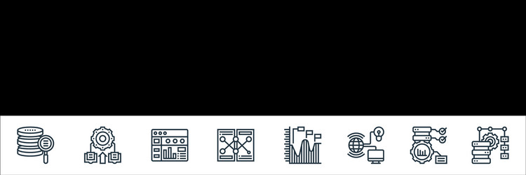 data analytics line icons linear set quality vector image