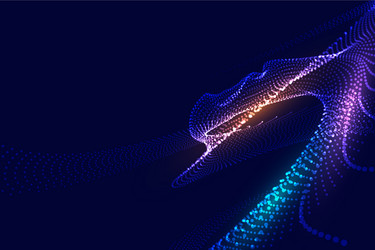 Glowing Particle Mesh Digital Abstract vector image
