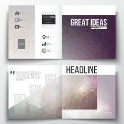 set of square design brochure template abstract vector image