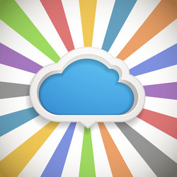 Speech cloud template with the color rays vector