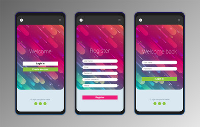 ui ux mobile application interface design vector image