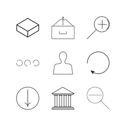web linear icon set simple outline icons vector image