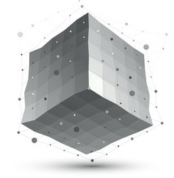 abstract deformed monochrome object with lines vector image