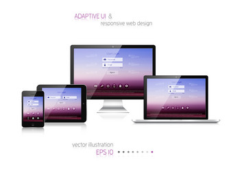 Adaptive Web UI on Devices vector image