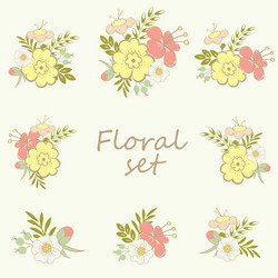Floral Bouquet Set Vector Image