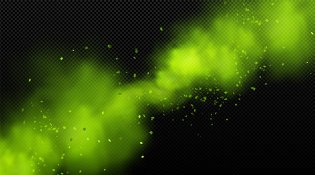 Green realistic toxic smoke cloud wave with light Vector Image