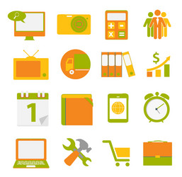 modern flat icon set for web and mobile vector image
