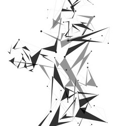molecular structure with connected abstract shapes vector image