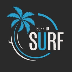 Surf T-Shirt & Apparel - Palm Tree & Surfboard Vector Image