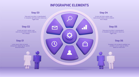 3d chart data analytic presentation circle graph vector image