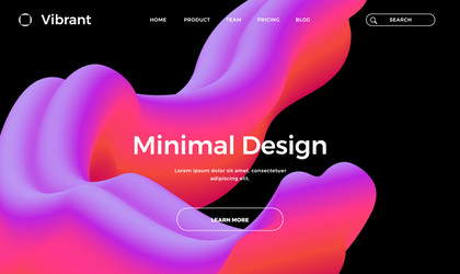 abstract design template with 3d flow shapes vector image