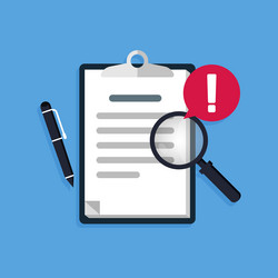 document with red alert or error notification vector image