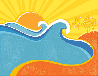 Sea waves poster Royalty Free Vector Image - VectorStock