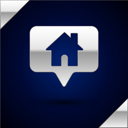 silver map pointer with house icon isolated vector image