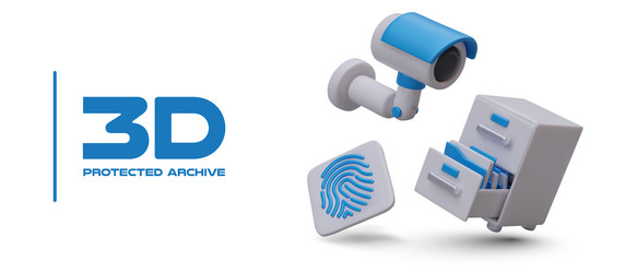 protected archive reliable data storage access vector image